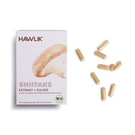 HAWLIK BIO Shiitake Extrakt + Pulver, 120 Kapseln - pcode 7668327