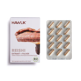 HAWLIK BIO Reishi Extrakt + Pulver, 120 Kapseln - pcode 7668296