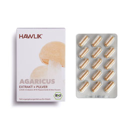 HAWLIK BIO Agaricus Extrakt + Pulver, 120 Kapseln - pcode 7668439