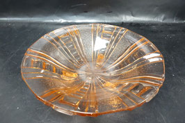 Antieke rose glazen Art Deco "Val St' Lambert" fruitschaal