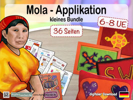 Mola Applizieren (kleines Bundle 36 Seiten) - ab 4. Klasse