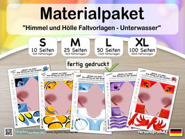 "Himmel und Hölle" Unterwasser Materialpaket S-XL (10-100 Seiten), Faltvorlage, Versandprodukt