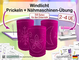 Windlicht Prickeln + Nähmaschinen-Übung 38 Seiten