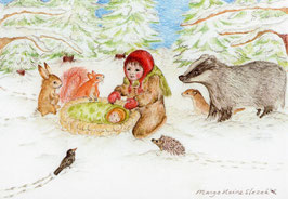 Kunstkarte: Winterkind - Eentje van Margo