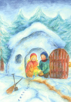Postkarte: Februar / Winter - Ilona Bock