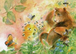 Postkarte: Honigbär