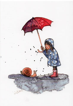 Postkarte: Regenschneck