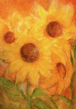 Postkarte: Sonnenblumen - Exler