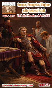 linear-A 018s Gnaeus Pompeius Magnus with General Staff, The Battle of Pharsalus on August 9, 48 BC.