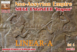linear-A 083 Neo-Assyrian Empire 911-605 BC Set 4  SIEGE ENGINEER "hupsu" + Shield