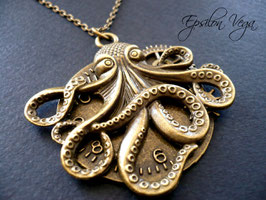 Sautoir steampunk octopus big