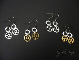 Boucles d'oreilles engrenages petits modèles