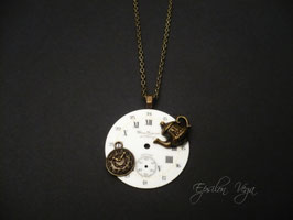 Collier sautoir cadran vintage Tea Time