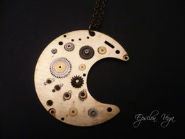 Collier sautoir lune laiton