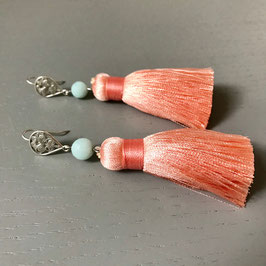 Peach Tassel Earrings