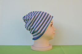 Beanie short bunt-gestreift/blau KU 49/51