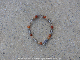 Bracelet Aventurine Orange et cristal de roche