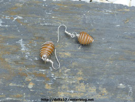 boucle d'oreille agate marron
