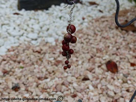boucles d'oreilles en forme de grappe jaspe rouge