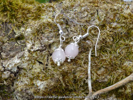 Boucle d'oreille quartz rose