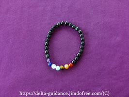 Bracelet obsidienne œil céleste et 7 chakras