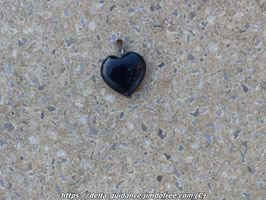 Pendentif mini-coeur obsidienne