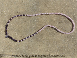 Mala quartz rose et améthyste