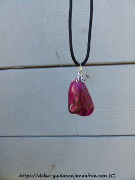 Pendentif Jaspe Zébré Teinté Rose