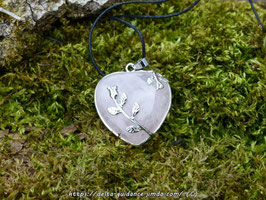 Pendentif coeur quartz rose