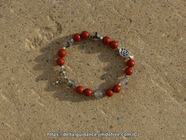 Bracelet Agate Veine de Dragon et Jaspe Rouge