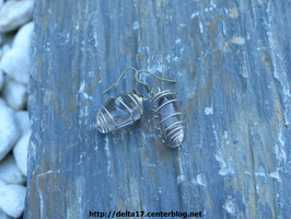 Boucles d'oreilles quartz fumé