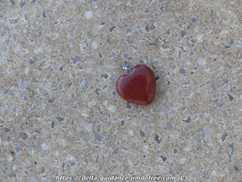 Pendentif mini-coeur agate marron