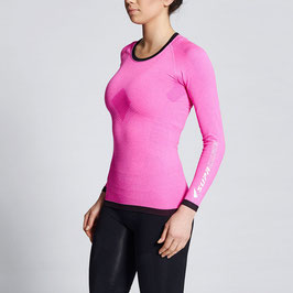 WOMEN'S LONG SLEEVE COMPRESSION TOP (PINK MARLE)