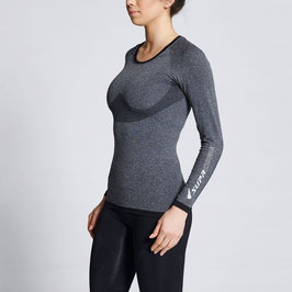 WOMEN'S LONG SLEEVE COMPRESSION TOP (GREY MARLE)