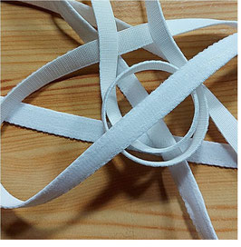 Hochwertiges elastisches Band, mit Silikonstreifen, 10 mm, weiß, 1 Meter