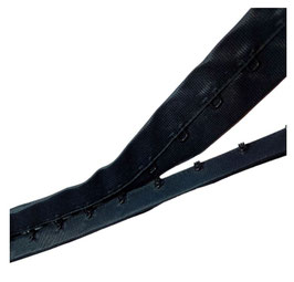 Haken- und Ösenband, schwarz, beide Seiten, 50 cm
