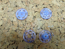 2 Stück, Druckknopf zum Annähen, flieder, 23 mm