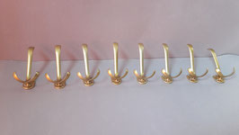 4 Shabby Kleiderhaken gold / double wall hooks Vintage