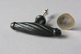 schwarzer Möbelgriff geriffelt / black drawer knob