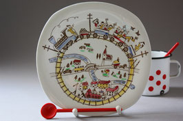 Snurran Kinderteller Upsala Ekeby | Gefle Sweden | Dorothy Clough | Childrens Plate 50s