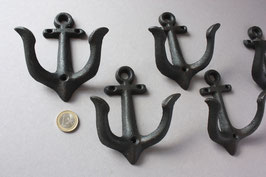 5 rustikale Anker Haken schwarz oder braun / anchor coat hooks rustic black or brown