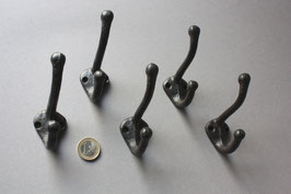 5 kleine Haken rustikal / small wall hooks black