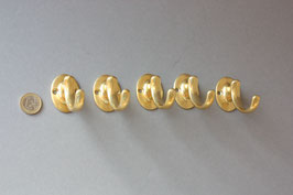 5 kleine Haken gold / New Old Stock small wall hooks 50s 60s