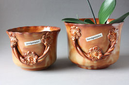 Studio Keramik Übertopf mit Blumen Dekor | Vintage Blumentopf aus Keramik | flowerpot ceramic