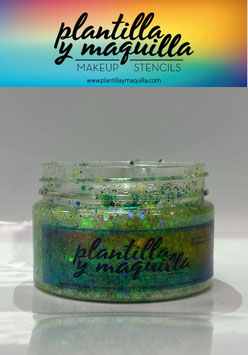 Chunky en gel glitter verde