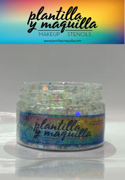 Chunky con gel glitter plateado