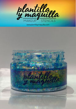 Chunky con gel glitter azul