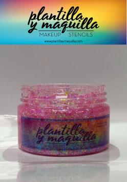 Chunky con gel glitter fucsia