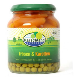 Erbsen und Karotten