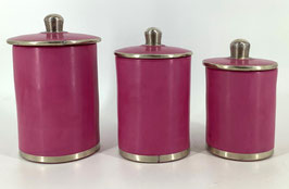 ästhetisch schöne Tadelaktdose rosenfarben S/M/L mit Silberrand Details (Bestell-ID 32202)